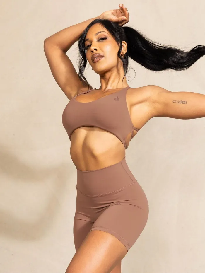 NKD Embody Sports Crop 8211 Mocha Women Ryderwear Sports Bras