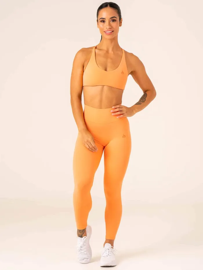 NKD High Waisted Scrunch Leggings 8211 Orange Sherbet Women Ryderwear Leggings