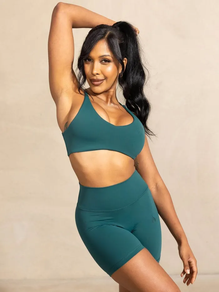 NKD High Waisted Scrunch Shorts 8211 Teal Women Ryderwear Gym Shorts