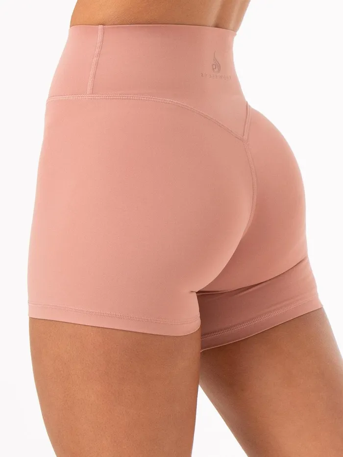 NKD High Waisted Shorts 8211 Dusty Pink Women Ryderwear Gym Shorts