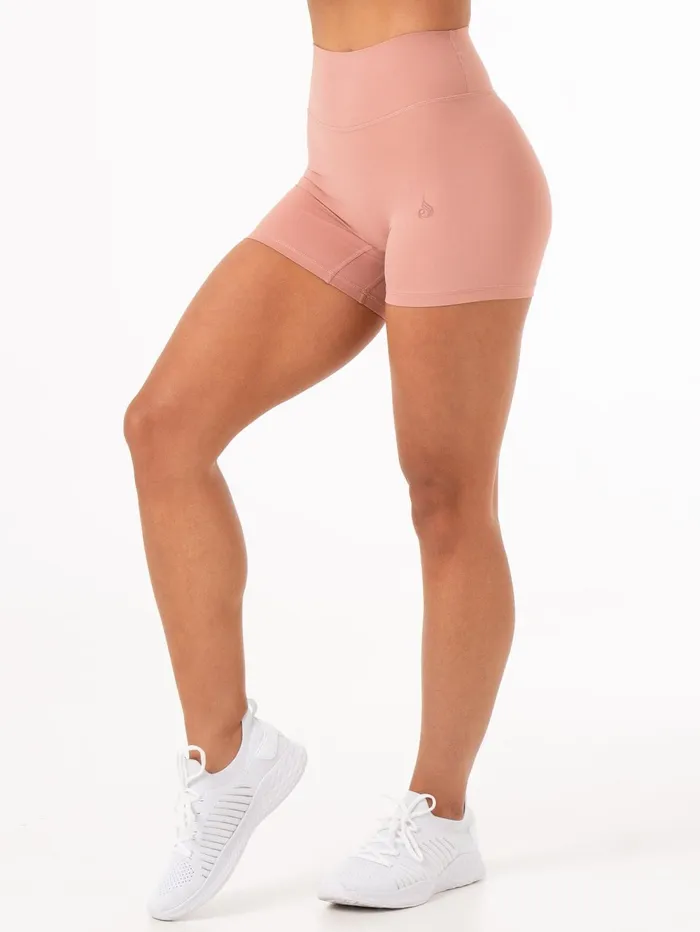 NKD High Waisted Shorts 8211 Dusty Pink Women Ryderwear Gym Shorts