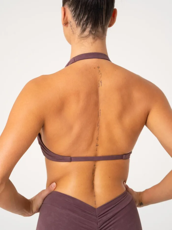 NKD Stonewash Halter Sports Bra 8211 Chocolate Stonewash Women Ryderwear Sports Bras NKD Stonewash Halter Sports Bra 8211 Chocolate Stonewash Women Ryderwear Sports Bras