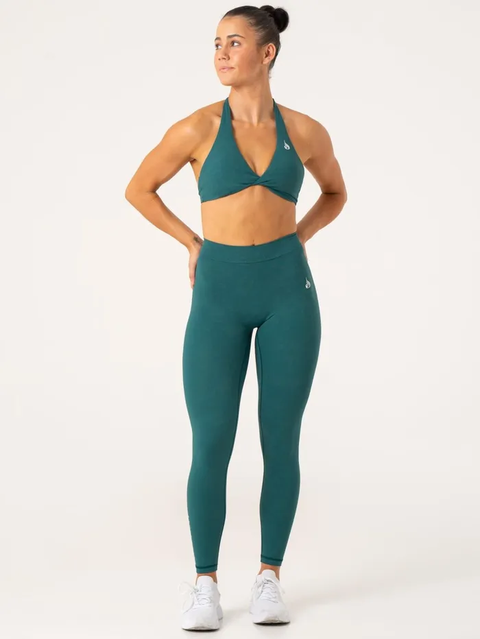 NKD Stonewash Halter Sports Bra 8211 Emerald Stonewash Women Ryderwear Sports Bras