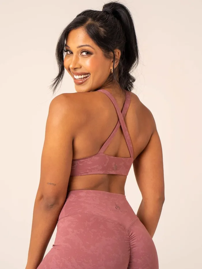 NKD Stonewash Twist Sports Bra 8211 Boysenberry Stonewash Women Ryderwear Sports Bras