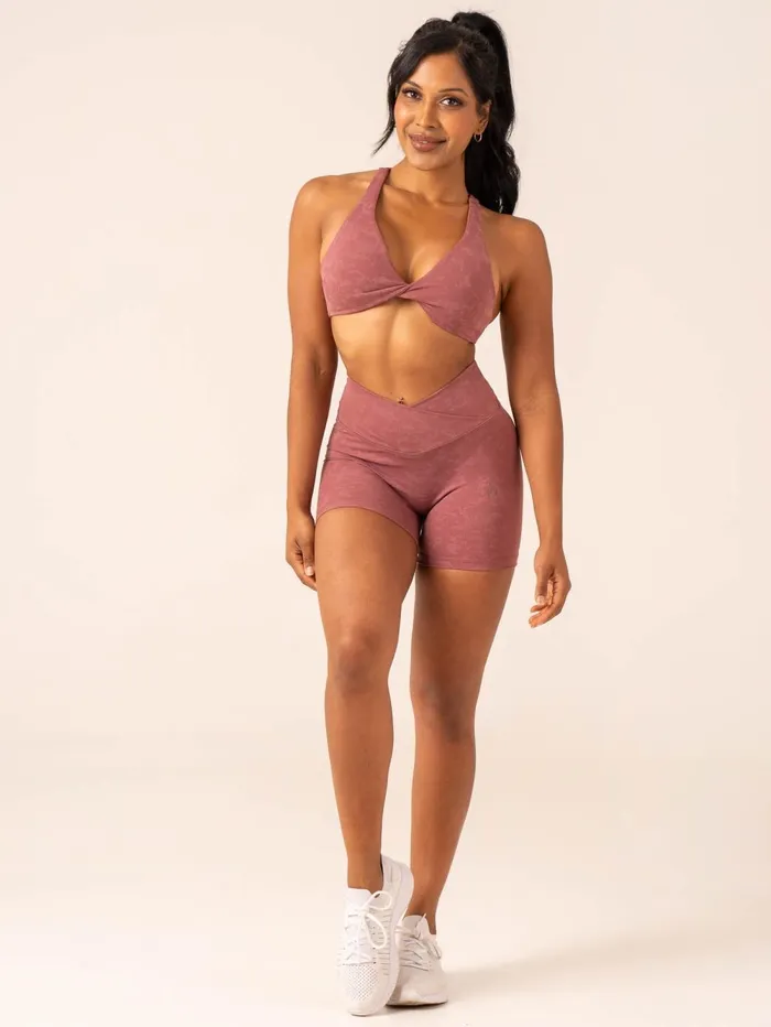 NKD Stonewash Twist Sports Bra 8211 Boysenberry Stonewash Women Ryderwear Sports Bras