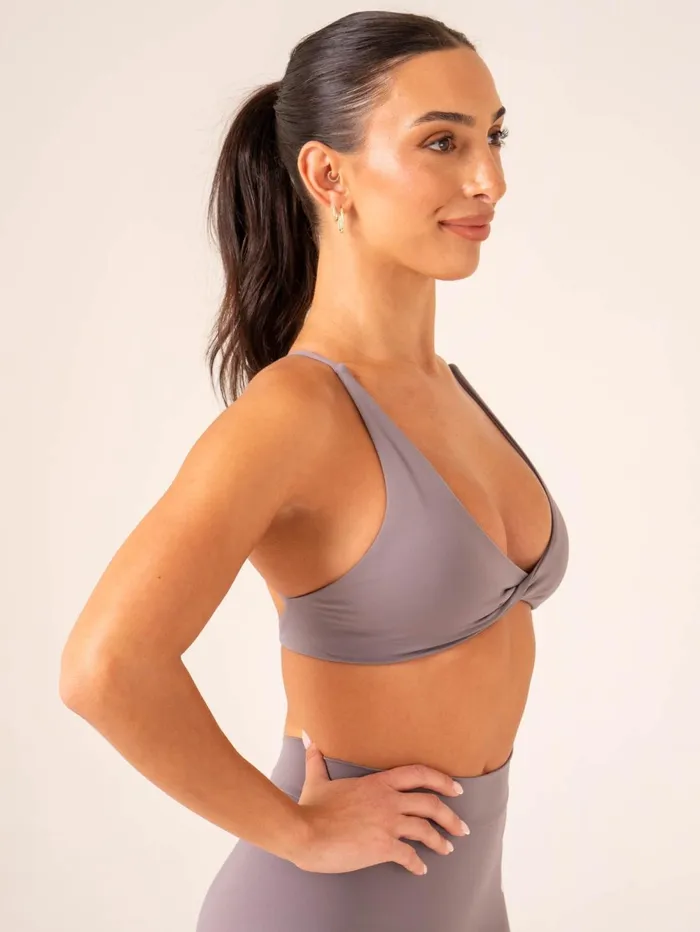 NKD Twist Sports Bra 8211 Charcoal Women Ryderwear Sports Bras