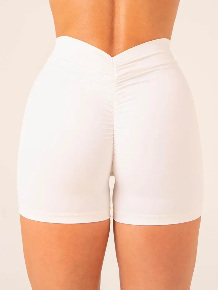 NKD V Scrunch Shorts 8211 Off White Women Ryderwear Gym Shorts