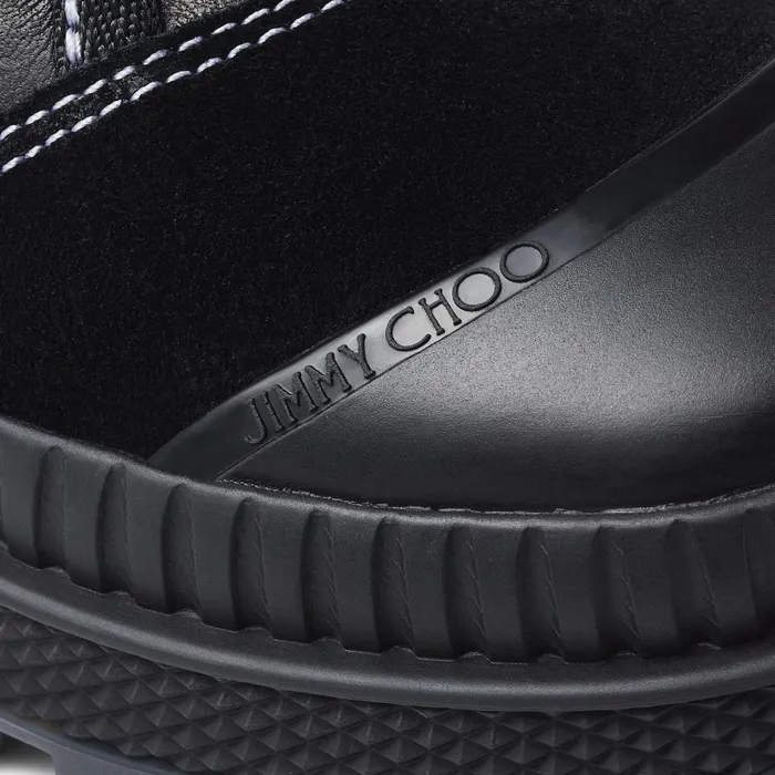 NordF Black Nappa Leather And Crosta Suede High Top Trainers X Blackblack Women JIMMY CHOO Sneakers