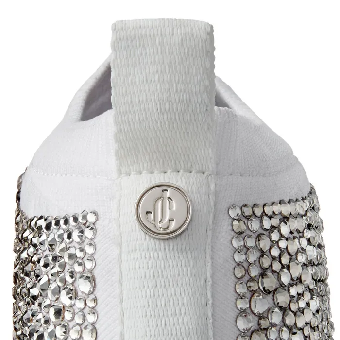 Norway White Knit Trainers With Hot Fix Crystals Whitecrystal Mix Women JIMMY CHOO Sneakers