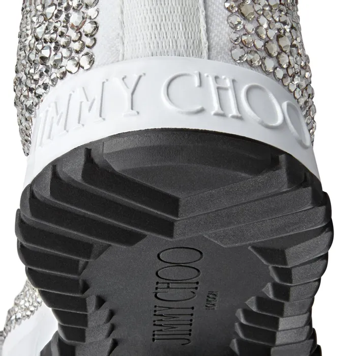 Norway White Knit Trainers With Hot Fix Crystals Whitecrystal Mix Women JIMMY CHOO Sneakers