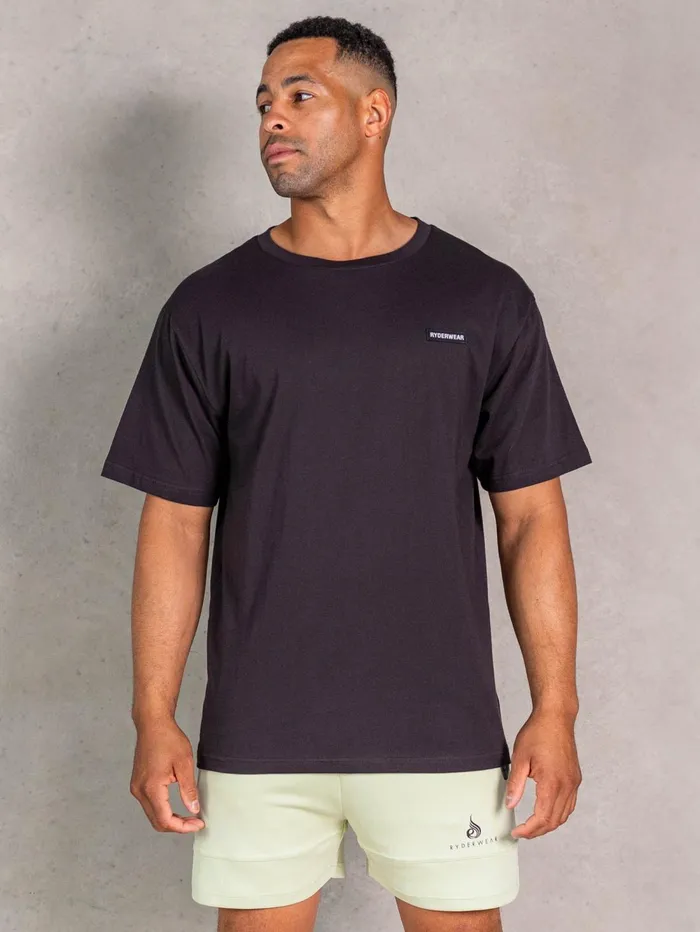 NRG Oversized TShirt 8211 Faded Black Men Ryderwear Tops
