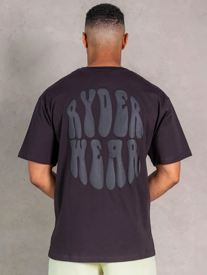 NRG Oversized TShirt 8211 Faded Black Men Ryderwear Tops