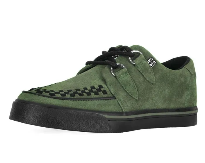Olive Green Suede Creeper Sneaker Women TUK Shoes Sneakers