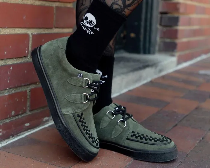 Olive Green Suede Creeper Sneaker Women TUK Shoes Sneakers Olive Green Suede Creeper Sneaker Women TUK Shoes Sneakers