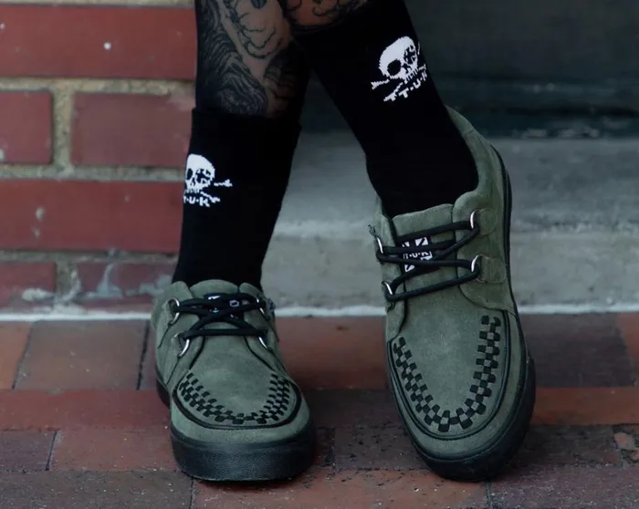 Olive Green Suede Creeper Sneaker Women TUK Shoes Sneakers Olive Green Suede Creeper Sneaker Women TUK Shoes Sneakers