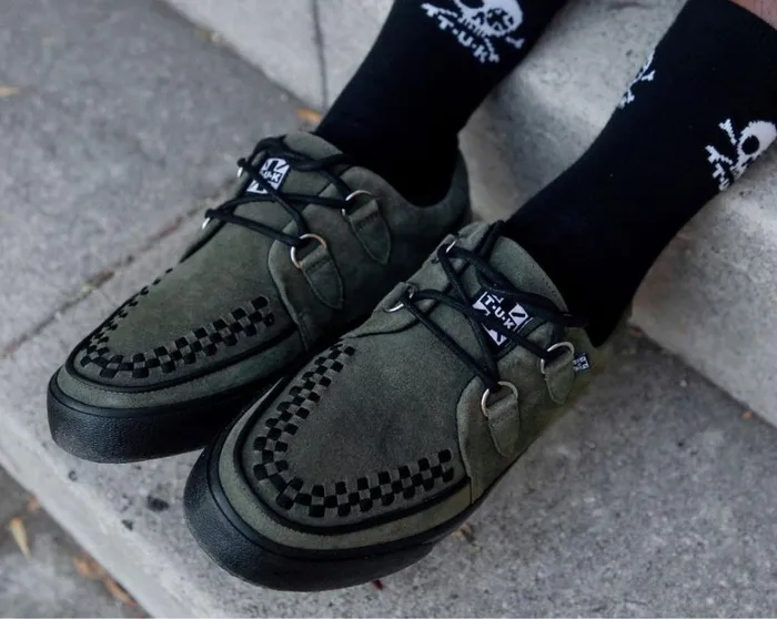 Olive Green Suede Creeper Sneaker Women TUK Shoes Sneakers Olive Green Suede Creeper Sneaker Women TUK Shoes Sneakers