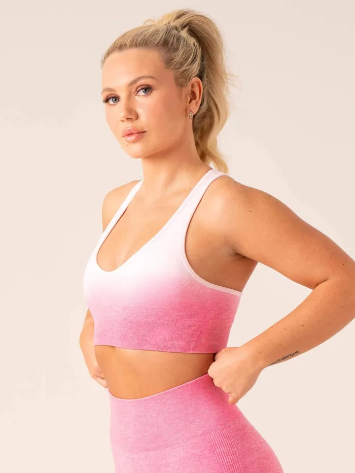 Ombre Seamless Sports Bra 8211 Musk Pink Ombre Women Ryderwear Sports Bras