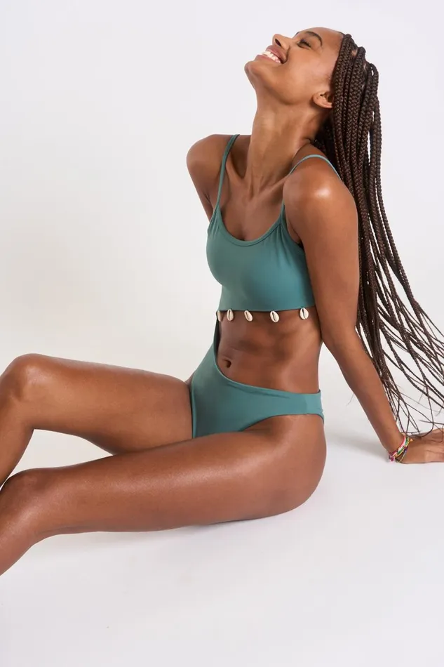One Piece Green 8211 FENTANA TERRASUN Green Women Banana Moon Brief