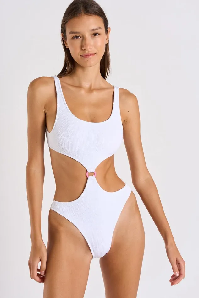 One Piece White 8211 ROLLING SCRUNCHY White Women Banana Moon One Piece Swimsuit