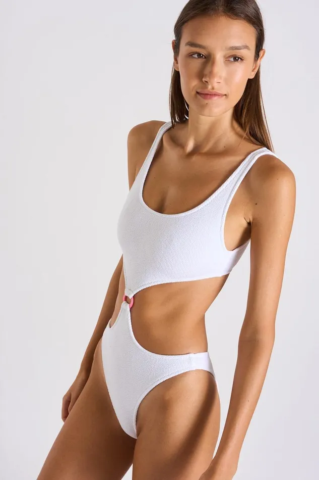 One Piece White 8211 ROLLING SCRUNCHY White Women Banana Moon One Piece Swimsuit