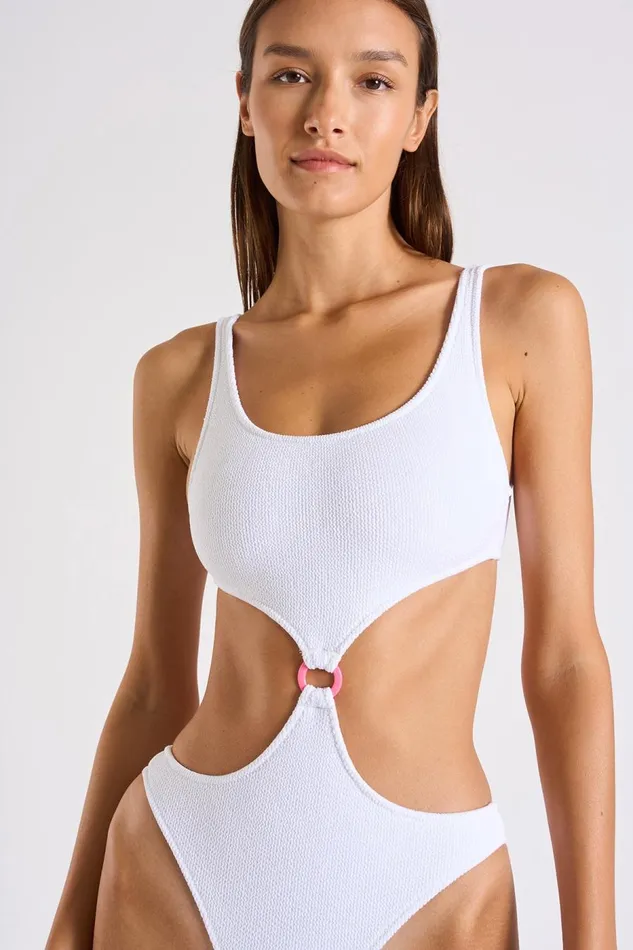 One Piece White 8211 ROLLING SCRUNCHY White Women Banana Moon One Piece Swimsuit