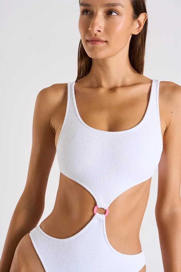 One Piece White 8211 ROLLING SCRUNCHY White Women Banana Moon One Piece Swimsuit