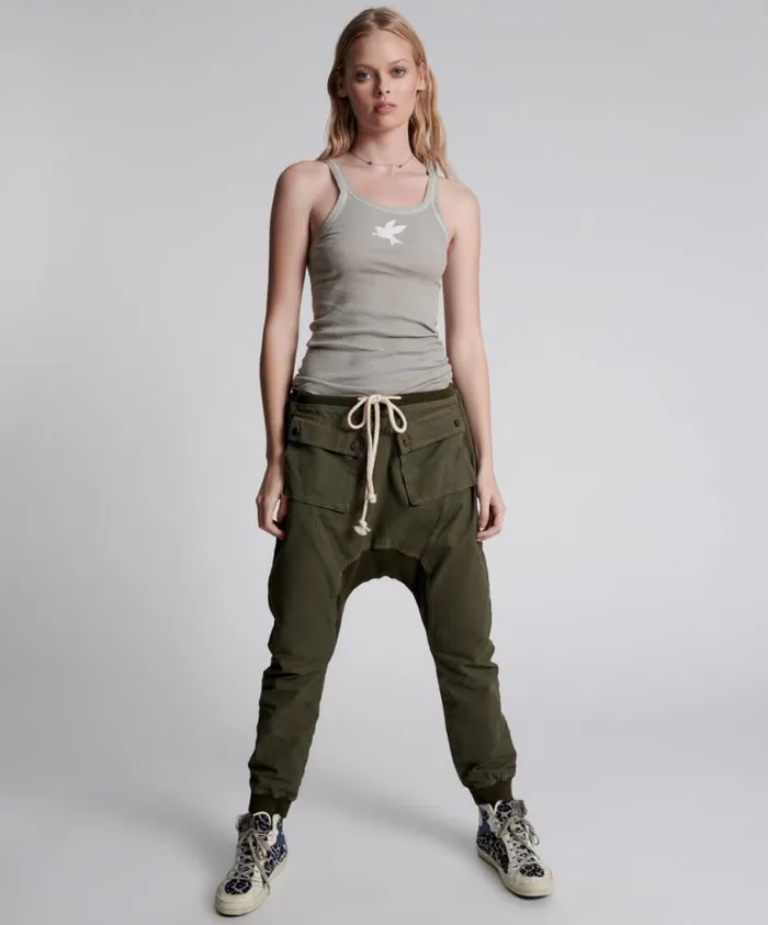 One Teaspoon Bottoms Women Dark Khaki Cargo Cadet Pants
