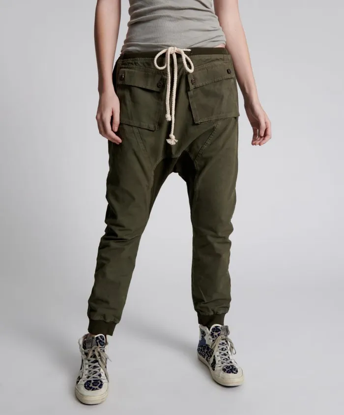One Teaspoon Bottoms Women Dark Khaki Cargo Cadet Pants