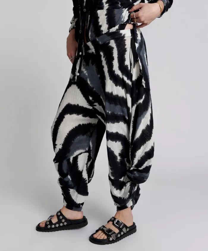 One Teaspoon Bottoms Women Hand Painted Eclipse Gypsy Harem Pants