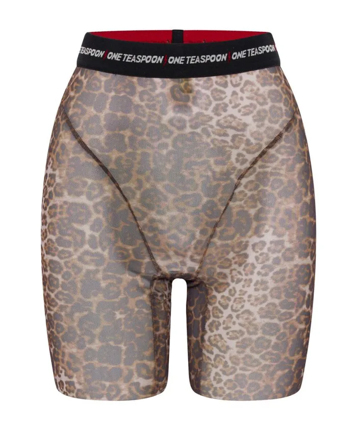 One Teaspoon Bottoms Women Mesh Animal Bike Shorts