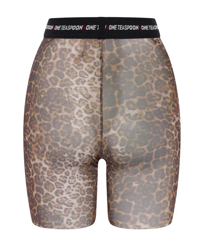 One Teaspoon Bottoms Women Mesh Animal Bike Shorts