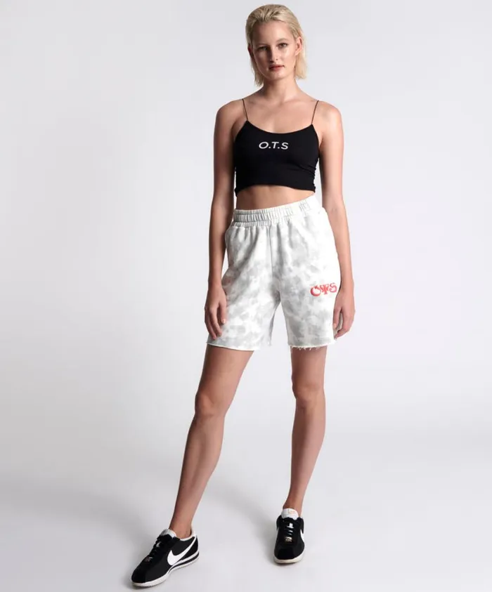 One Teaspoon Bottoms Women OTS High Waist Kick Shorts White