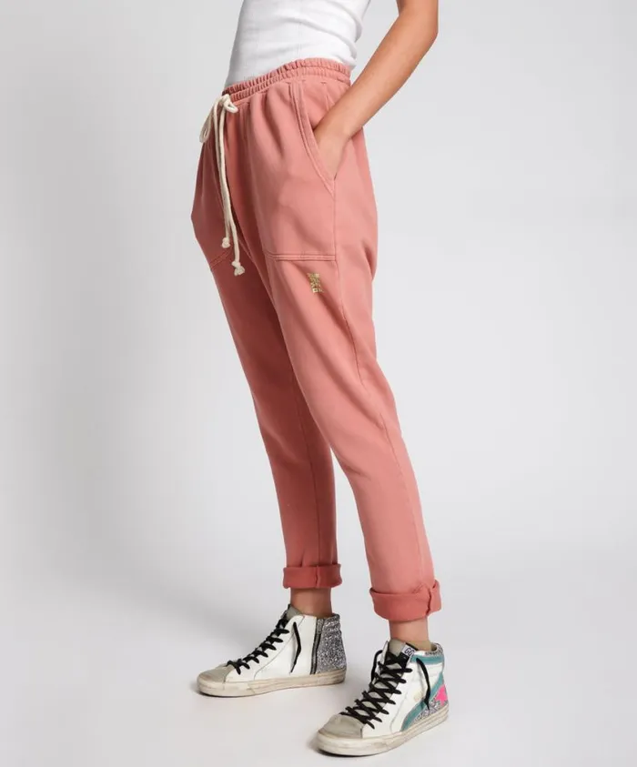 One Teaspoon Bottoms Women Worn Pink Cargo Sweat Pants