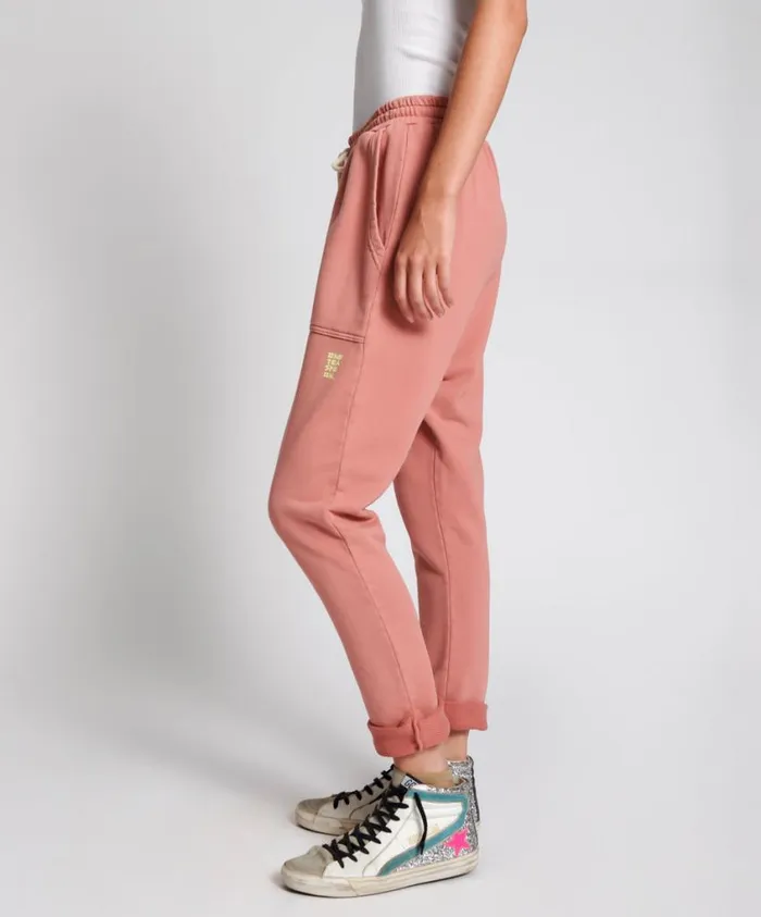 One Teaspoon Bottoms Women Worn Pink Cargo Sweat Pants