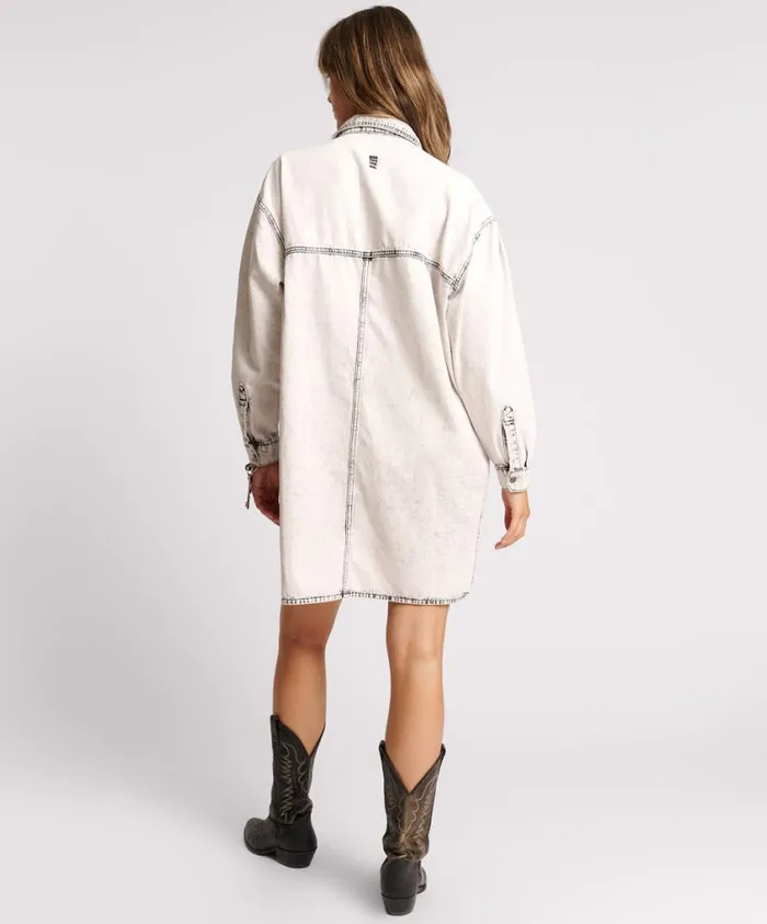 One Teaspoon Denim Dresses Women Bianco Nixie Denim Shirt Dress