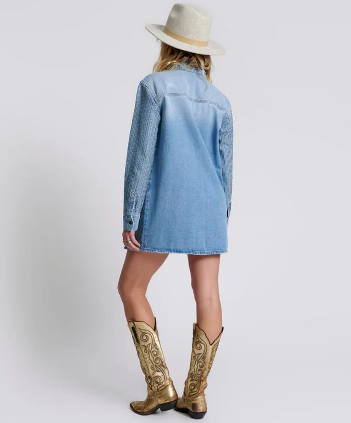 One Teaspoon Denim Dresses Women Desert Jewel Denim Trucker Dress