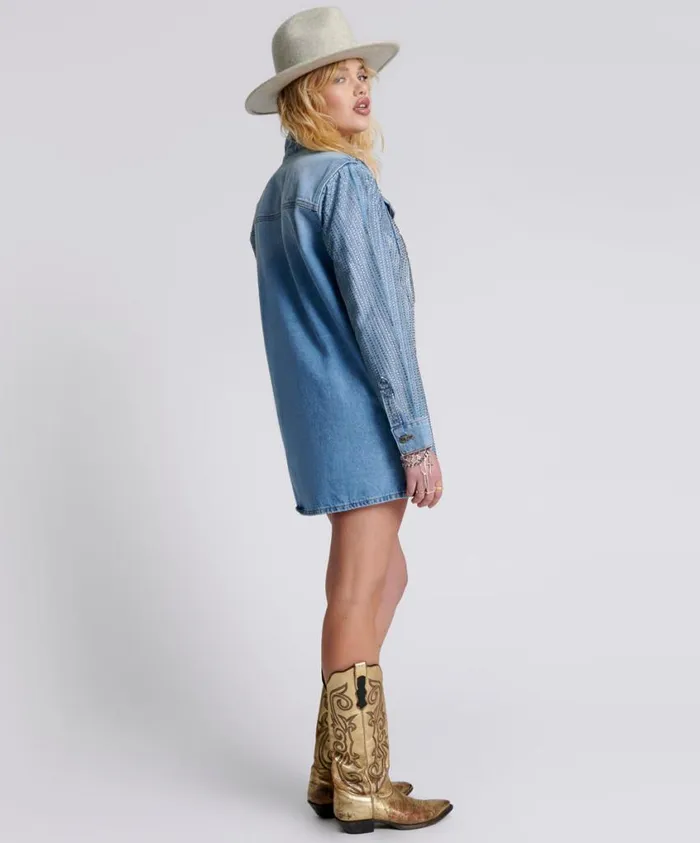 One Teaspoon Denim Dresses Women Desert Jewel Denim Trucker Dress