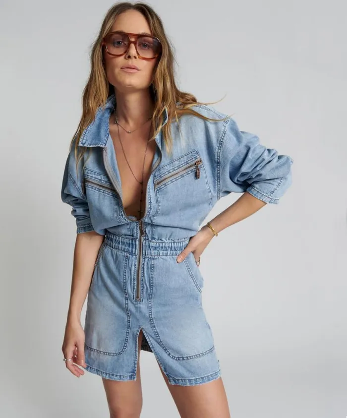 One Teaspoon Denim Dresses Women Ocean Chambray Olivia Dress