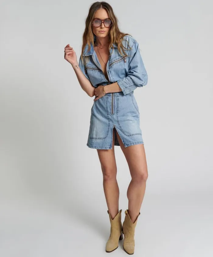 One Teaspoon Denim Dresses Women Ocean Chambray Olivia Dress
