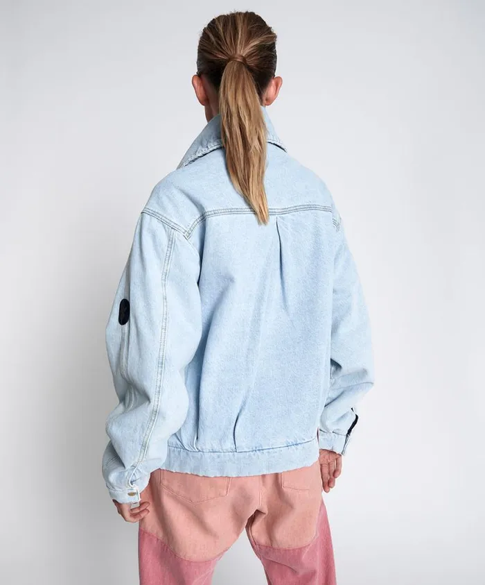 One Teaspoon Denim Jackets Women Best Blue Denim Puffa Jacket
