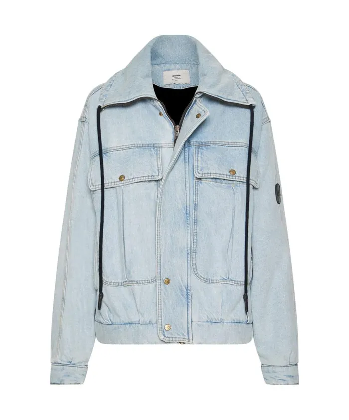 One Teaspoon Denim Jackets Women Best Blue Denim Puffa Jacket