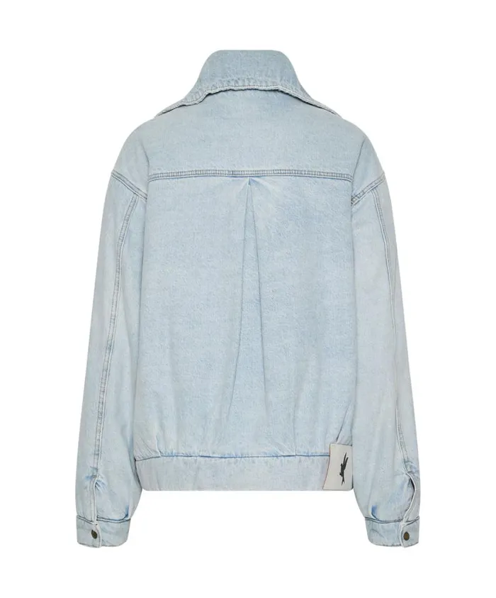 One Teaspoon Denim Jackets Women Best Blue Denim Puffa Jacket
