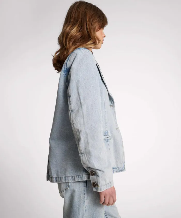 One Teaspoon Denim Jackets Women Diamonde Studded Denim Blazer