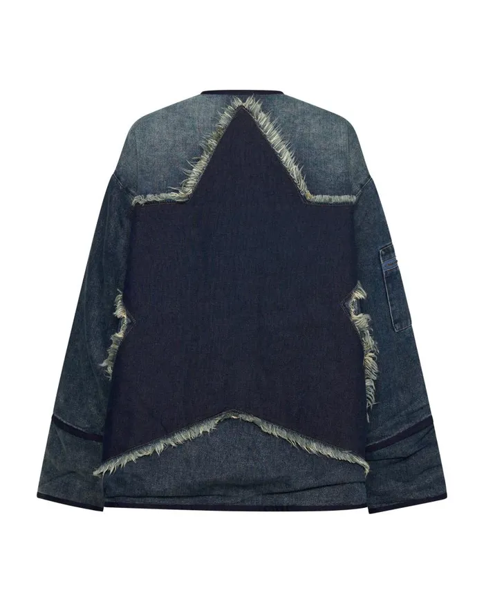 One Teaspoon Denim Jackets Women Memphis Dark Star Denim Wadded Jacket