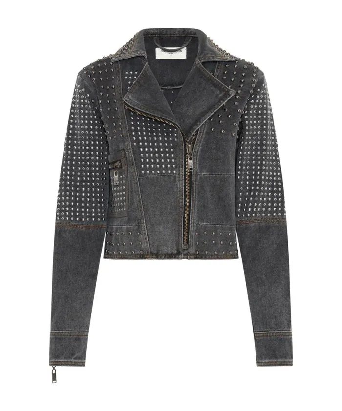 One Teaspoon Denim Jackets Women Rebel Rebel Studded Denim Jacket