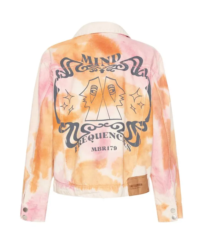 One Teaspoon Denim Jackets Women Tie Dye Mind Frequencies Denim Trucker Jacket