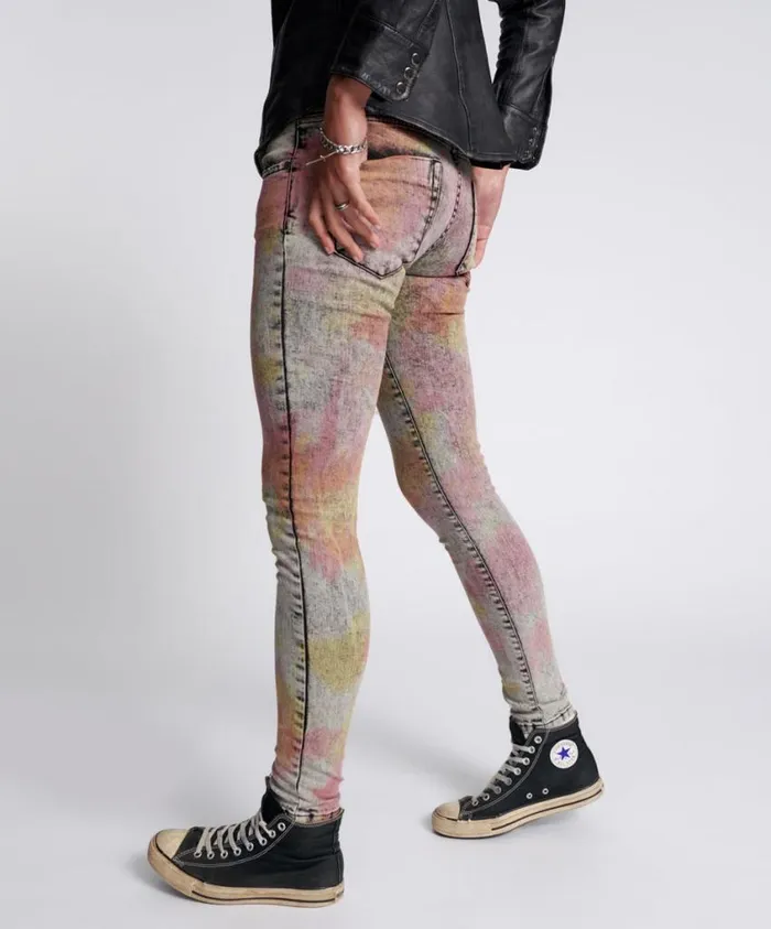One Teaspoon Denim Jeans Women Acid Freebirds II Low Waist Skinny Jeans
