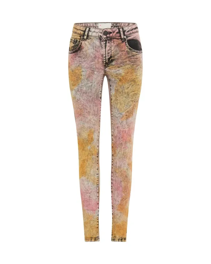 One Teaspoon Denim Jeans Women Acid Freebirds II Low Waist Skinny Jeans