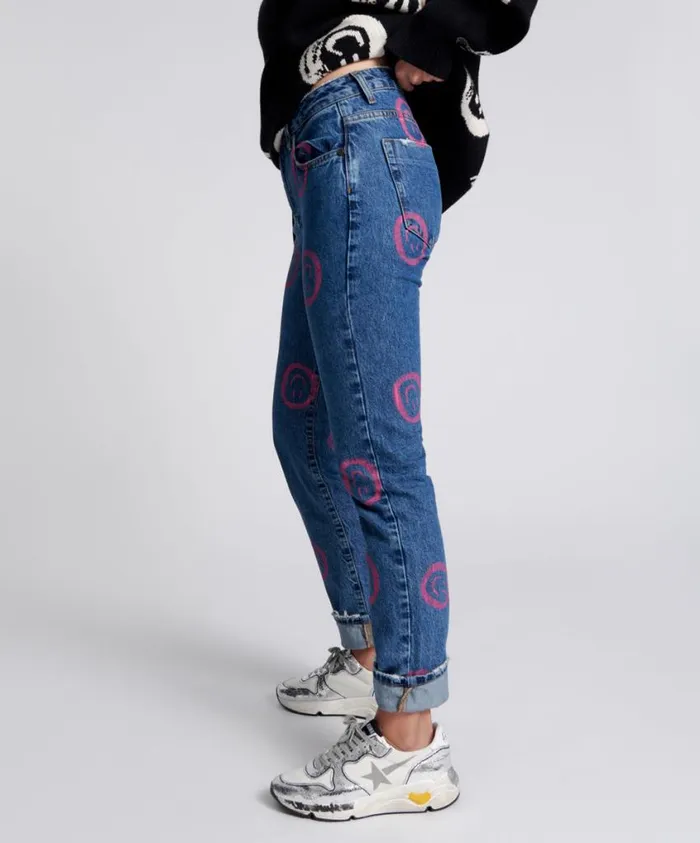 One Teaspoon Denim Jeans Women All Smiles High Waist Awesome Baggies Jeans