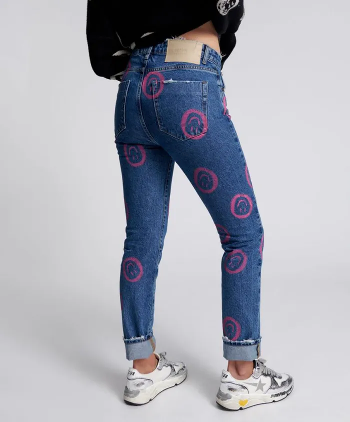 One Teaspoon Denim Jeans Women All Smiles High Waist Awesome Baggies Jeans